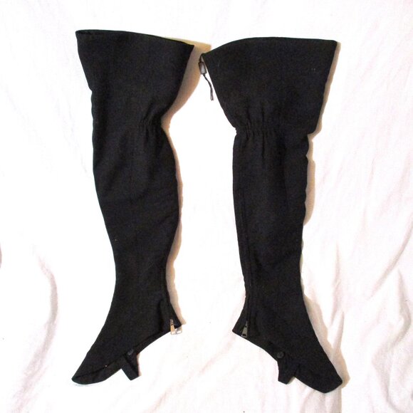 NEW VIONNET PARIS STIRRUP BOOT COVER JODHPUR Leg Warmer 42 BLACK Womens - Picture 1 of 4